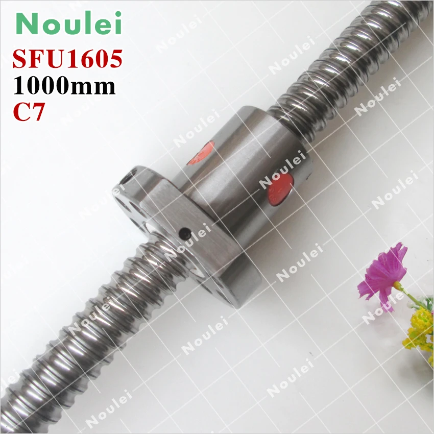Noulei C7 Rolled ball screw custom,5mm lead SFU1605 ball screw 1000mm with 1605 ball nut
Noulei C7 Rolled ball screw custom,5mm lead SFU1605 ball screw 1000mm with 1605 ball nut