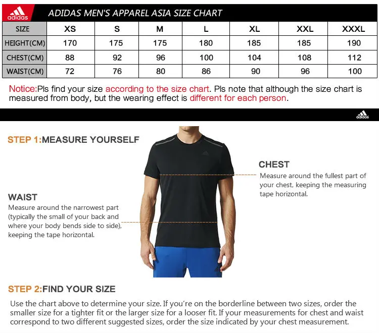 Adidas Mens Jersey Size Chart