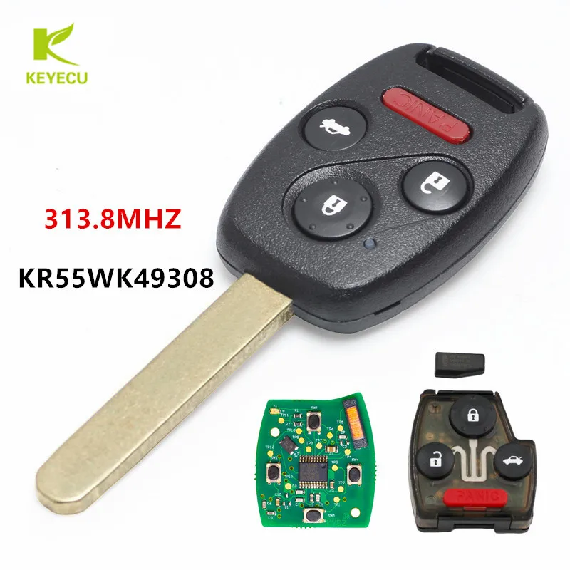 KEYECU дистанционное управление Автомобильный ключ 3 + 1 кнопка 313 8 МГц для Honda Pilot Accord