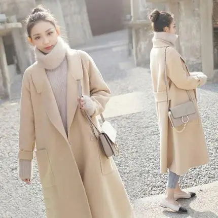 Office Lady Slim Long Coat for Women Covered Button Wool Coat and Jacket Turn-down Collar Pockets Women Clothes 2018
Office Lady Slim Long Coat for Women Covered Button Wool Coat and Jacket Turn-down Collar Pockets Women Clothes 2018