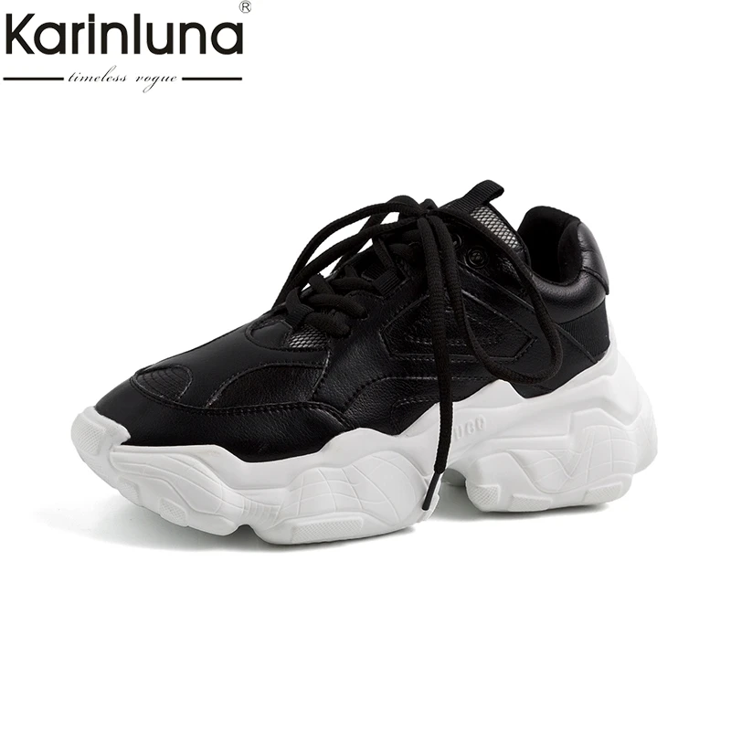 Karinluna Chic comfortable soft light genuine cow leather INS shoes woman chunky sneakers Platform woman shoes women 
Karinluna Chic comfortable soft light genuine cow leather INS shoes woman chunky sneakers Platform woman shoes women