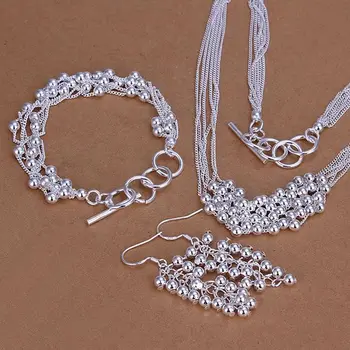 S137 Hot Sale Free Shipping Silver Plated Fine Jewelry Sets Silver Charms Fashion 6-Strand Beads Earring Bracelet Necklace
S137 Hot Sale Free Shipping Silver Plated Fine Jewelry Sets Silver Charms Fashion 6-Strand Beads Earring Bracelet Necklace