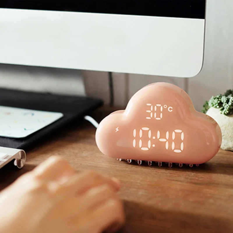 Ultra-quiet Intelligent Snooze Clouds Alarm Clock Sounds Control LED Display USB Interface Clock Creative Home Decoration
Ultra-quiet Intelligent Snooze Clouds Alarm Clock Sounds Control LED Display USB Interface Clock Creative Home Decoration
