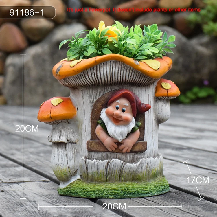 Cute Gnome with Mushroom House Flower Pot Planter -holes in the bottom of the flower pot
Cute Gnome with Mushroom House Flower Pot Planter -holes in the bottom of the flower pot
