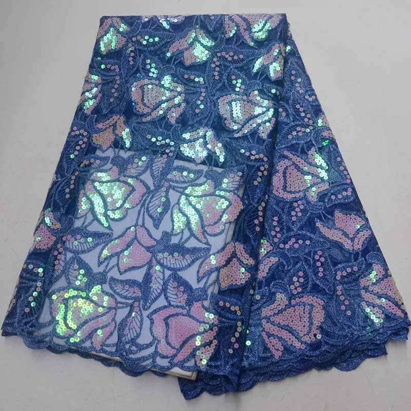 (5yards/pc) High quality African sequins tulle lace royal blue French net lace fabric with embroidery for party dress FLP996 
(5yards/pc) High quality African sequins tulle lace royal blue French net lace fabric with embroidery for party dress FLP996