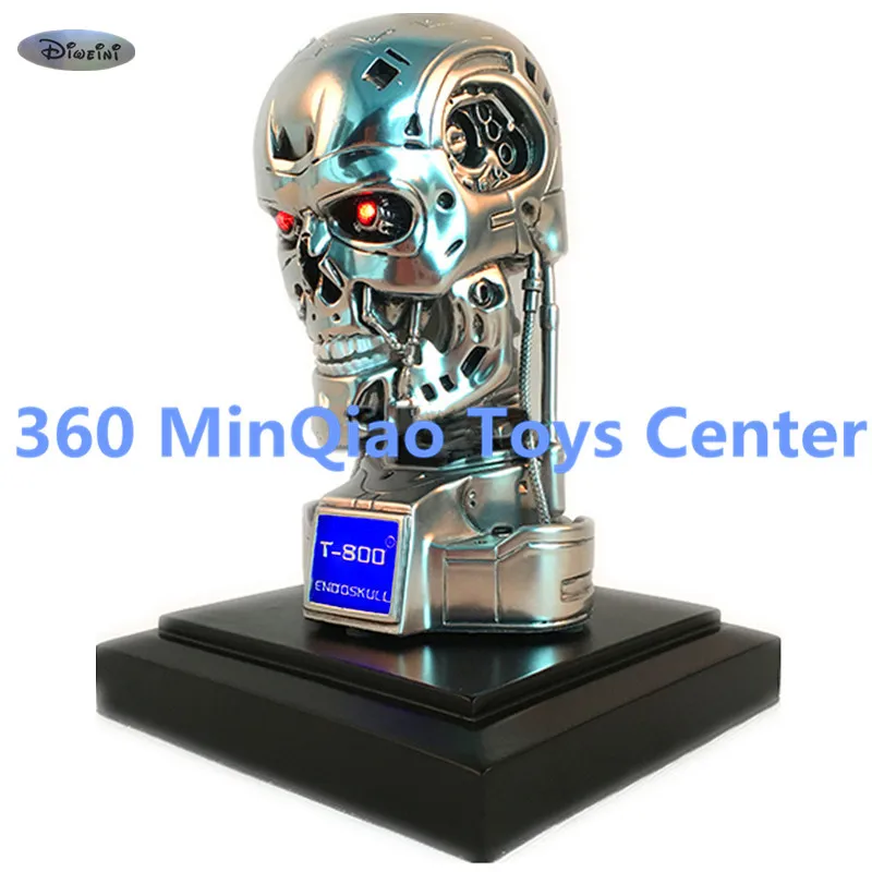 

Statue Terminator 1:2 T2 Bust Schwarzenegger Skull T800 Head Portrait Silver Resin Collectible Model Toy RETAIL BOX WU869