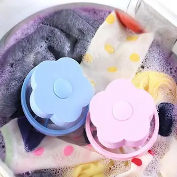 Flower Shape Mesh Laundry Bag Floating Lint Hair Catcher Washing Machine Removal Device Cleaning Ball Cleaning Tools
