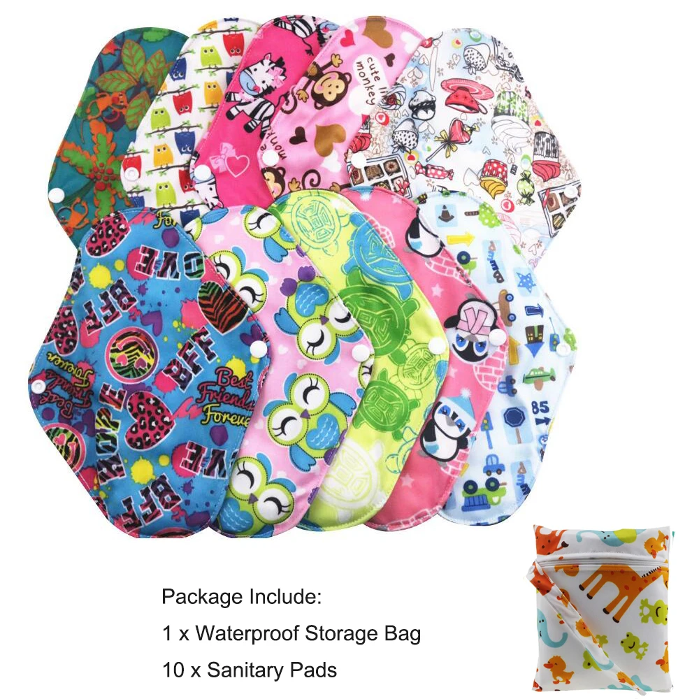 1PC Waterproof storage bag +10PCs Reusable Cloth Sanitary Menstrual Pads Panty Liner Towel Pad For Women Feminine Hygiene Care
1PC Waterproof storage bag +10PCs Reusable Cloth Sanitary Menstrual Pads Panty Liner Towel Pad For Women Feminine Hygiene Care