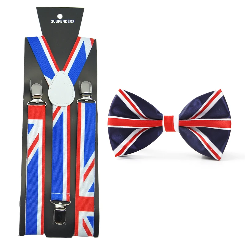 Women Men Suspender For Trousers Pants Holder Bowtie Set Y-Shape British flag Brace Gallus Office Casual Bowtie Set Gift Cravat
Women Men Suspender For Trousers Pants Holder Bowtie Set Y-Shape British flag Brace Gallus Office Casual Bowtie Set Gift Cravat