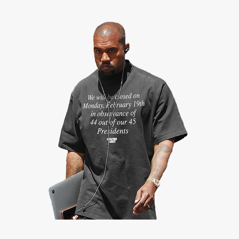 Kanye West Letters Print T-shirt Street Trend Solid Color Round Neck Loose Short-Sleeved Tops 100% Cotton Large Size T-shirt
Kanye West Letters Print T-shirt Street Trend Solid Color Round Neck Loose Short-Sleeved Tops 100% Cotton Large Size T-shirt