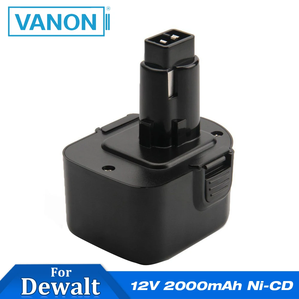 VANON for Dewalt 12V Ni-CD 2000mAh Battery for Dewalt DC9071 Rechargeable Power Tools Battery 2.0Ah DW9072 DE9072 Black
VANON for Dewalt 12V Ni-CD 2000mAh Battery for Dewalt DC9071 Rechargeable Power Tools Battery 2.0Ah DW9072 DE9072 Black