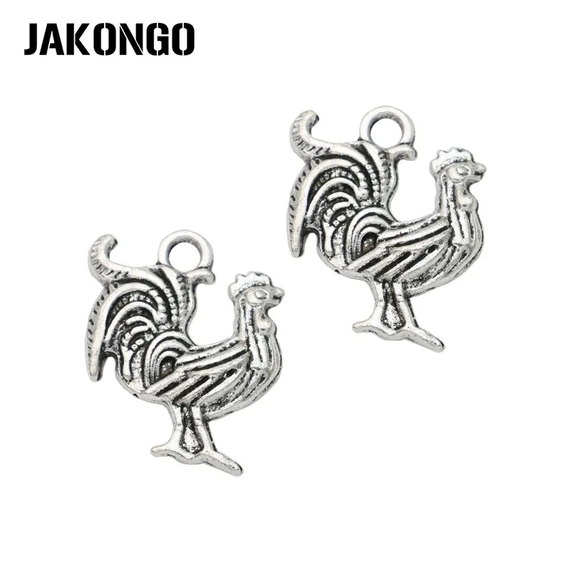 JAKONGO Antique Silver Plated Rooster Charms Pendant for Jewelry Making Earrings Bracelet Accessories DIY 22x17mm 20PCS/lot
JAKONGO Antique Silver Plated Rooster Charms Pendant for Jewelry Making Earrings Bracelet Accessories DIY 22x17mm 20PCS/lot