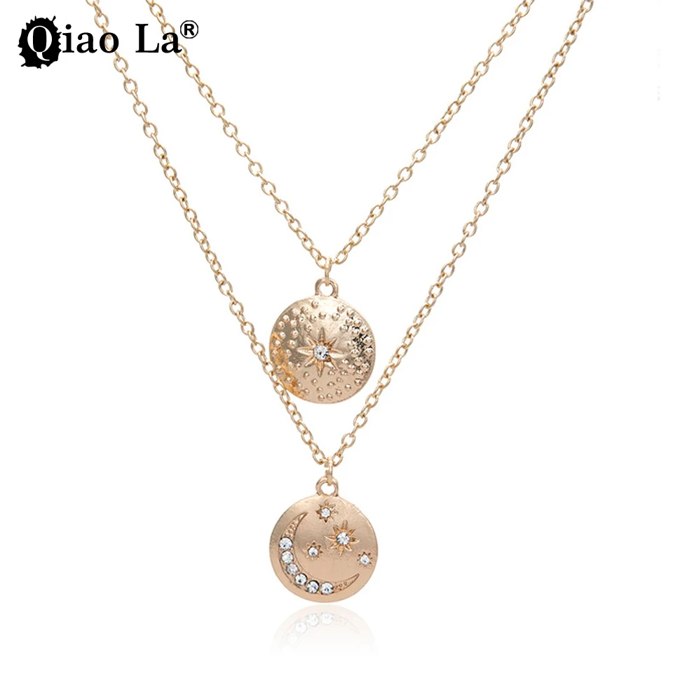 Qiao La New Bohemian Fashion Popular Necklace Vintage Silver Layered Necklace Moon Star Multilayer Long Pendant Necklace
Qiao La New Bohemian Fashion Popular Necklace Vintage Silver Layered Necklace Moon Star Multilayer Long Pendant Necklace