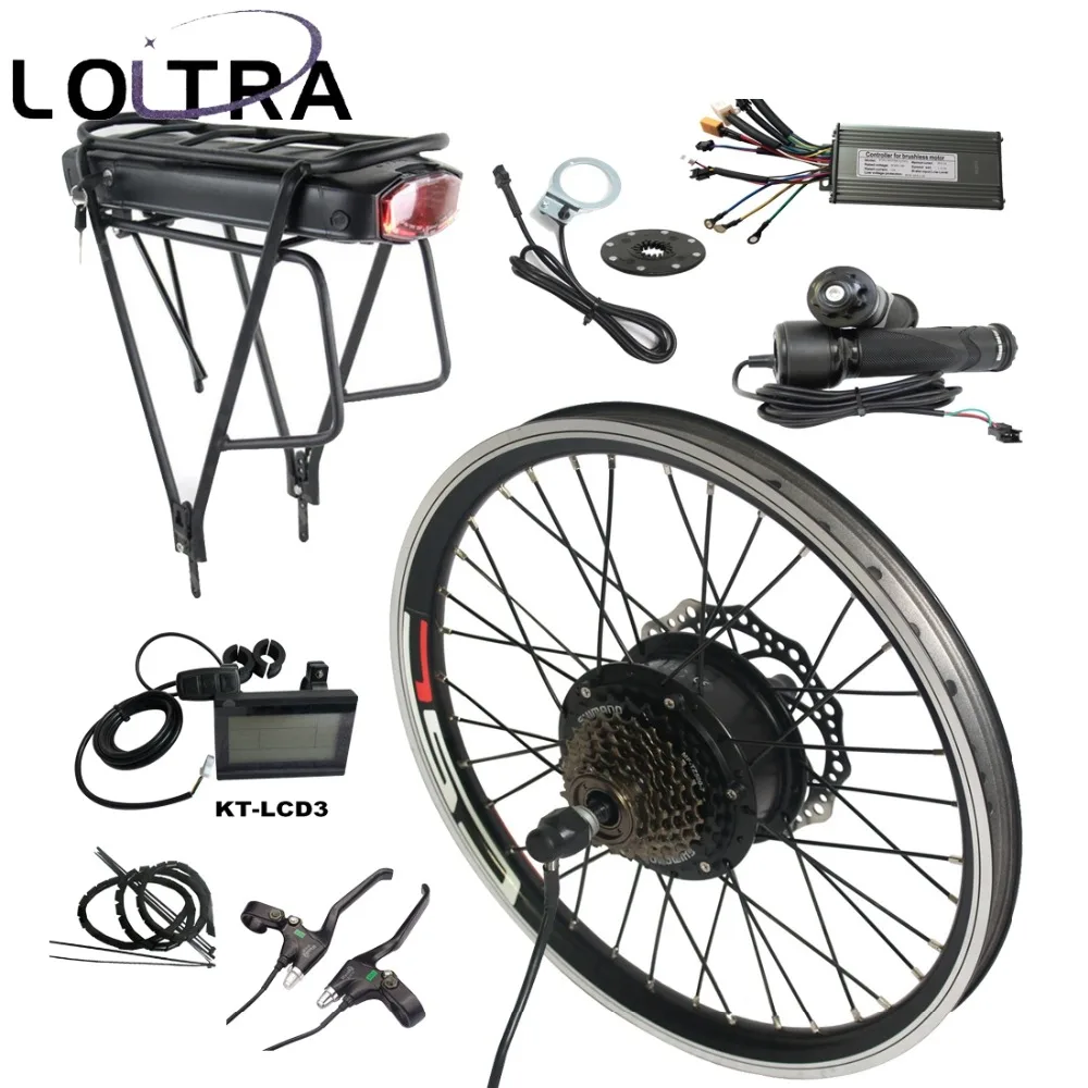 36V 350W MTB Ebike Conversion Kit with Brushless Gear Hub Motor LCD3 Display+36V 10Ah Lithium Battery+Double Layer Luggage Rack
36V 350W MTB Ebike Conversion Kit with Brushless Gear Hub Motor LCD3 Display+36V 10Ah Lithium Battery+Double Layer Luggage Rack
