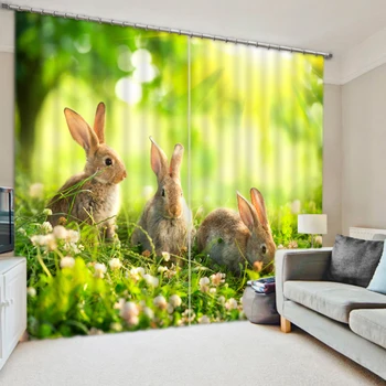 New Cartoon 3D Blackout Curtains Meadow Gray Rabbit Pattern Washable Fabric Children Curtains for Living Room Kindergarten Hotel
New Cartoon 3D Blackout Curtains Meadow Gray Rabbit Pattern Washable Fabric Children Curtains for Living Room Kindergarten Hotel