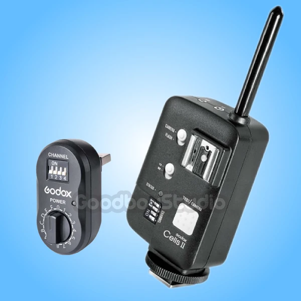 Godox Cells II Flash Trigger Transceiver + FTR-16 FT-16 Receiver for Godox QT QS GT GS DE Series
Godox Cells II Flash Trigger Transceiver + FTR-16 FT-16 Receiver for Godox QT QS GT GS DE Series