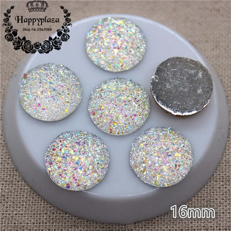 50pcs 16mm Round Clear AB Druzy Stone Surface Resin Flatback Cabochon DIY Craft Artesanato Accessories
50pcs 16mm Round Clear AB Druzy Stone Surface Resin Flatback Cabochon DIY Craft Artesanato Accessories
