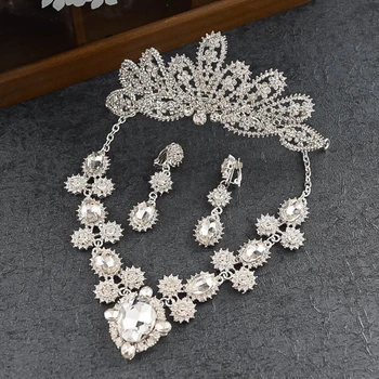 Bridal Garceful Jewelry Set Headwear Crystal Rhinestone Wedding Accessories Crown Necklace Earrings SJT00852
Bridal Garceful Jewelry Set Headwear Crystal Rhinestone Wedding Accessories Crown Necklace Earrings SJT00852
