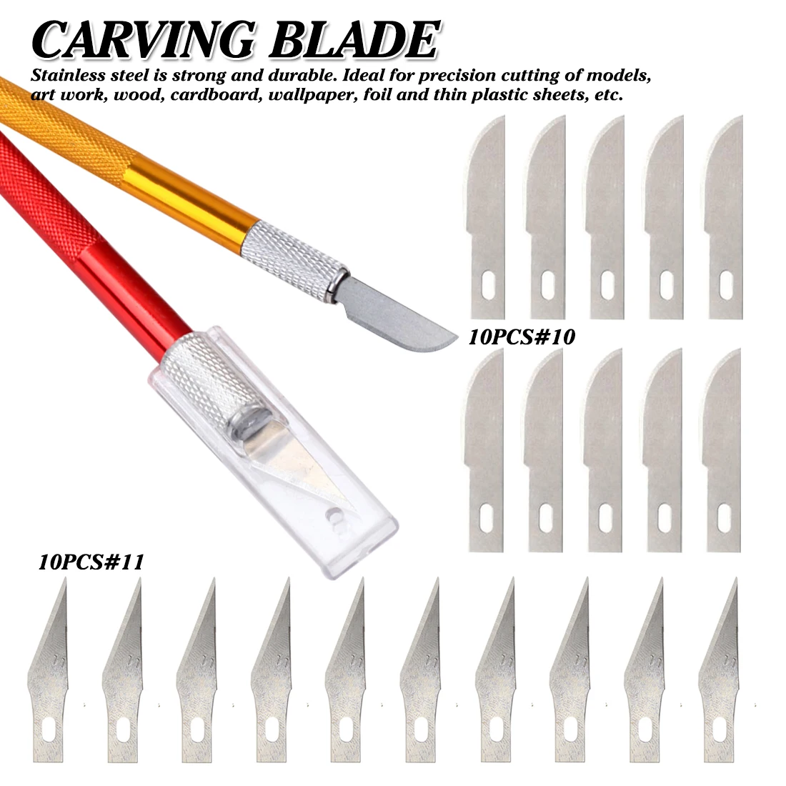 Graver Crafts Hobby Knife 11#/10# Stainless Steel Blades for Mobile Phone Films Tools Cutter DIY Scalpel Wood Carving 10PCS
Graver Crafts Hobby Knife 11#/10# Stainless Steel Blades for Mobile Phone Films Tools Cutter DIY Scalpel Wood Carving 10PCS