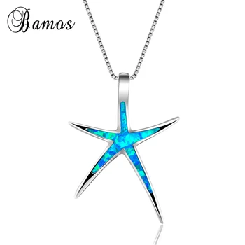 Bamos Stylish Silver Color Female Animal Jewelry Retro Blue Fire Opal Starfish Pendant Necklace Best Gifts NL0081
Bamos Stylish Silver Color Female Animal Jewelry Retro Blue Fire Opal Starfish Pendant Necklace Best Gifts NL0081