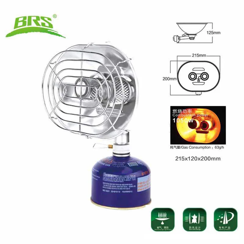 Image BRS H22 Portable Gas Stove Heating Stove Double Head Infrared Ray Warmer Outdoor Heater Winter Fishing Camping Drying Clothes