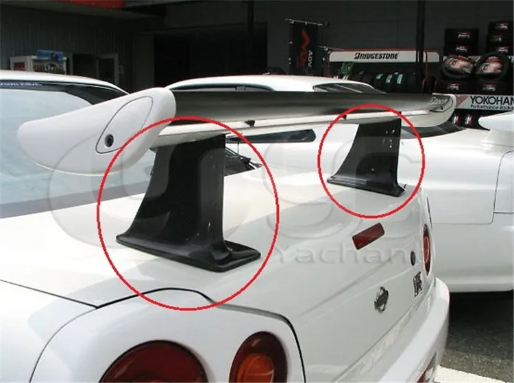 1999-2002 Nissan Skyline R34 GTT GTR Jun Style Rear Spoiler Higher Legs CF (9)