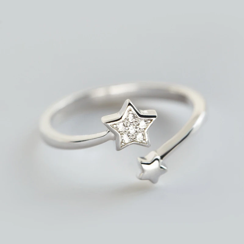 925 Sterling Silver Star Ring For Women Wedding Rings Fashion Open Size Crystal Rings Anelli Anillos
925 Sterling Silver Star Ring For Women Wedding Rings Fashion Open Size Crystal Rings Anelli Anillos