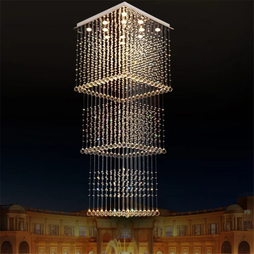 Modern Crystal squar Ceiling Lamp Crystal Lustres De Sala Light Fixture GU10 Bulbs Double Staircase Lights Long Ceiling Lighting
Modern Crystal squar Ceiling Lamp Crystal Lustres De Sala Light Fixture GU10 Bulbs Double Staircase Lights Long Ceiling Lighting