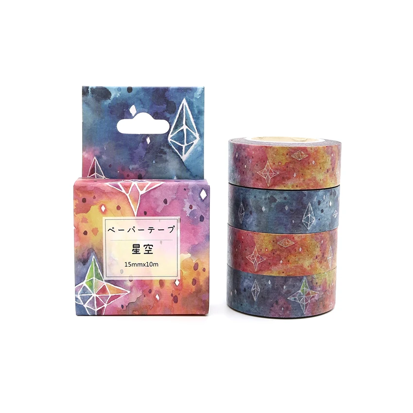 Box Package Beautiful Starry Sky Washi Tape Excellent Quality Colorful Paper Masking Tape DIY Decorative Tapes 10m*15mm
Box Package Beautiful Starry Sky Washi Tape Excellent Quality Colorful Paper Masking Tape DIY Decorative Tapes 10m*15mm