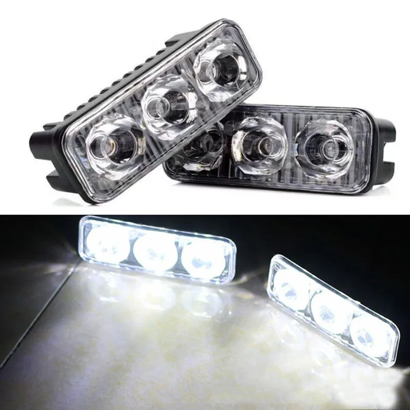 2pcs Waterproof Universal Car High Power Aluminum LED Running Lights with 3-LED Lens 12-24V White 6000K DRL Fog Lamps
2pcs Waterproof Universal Car High Power Aluminum LED Running Lights with 3-LED Lens 12-24V White 6000K DRL Fog Lamps