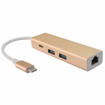 USB Type C Hub Adapter Converter with 2 USB 3.0 Ports, 1 USB-C PD Charging Port & 1 RJ45 1000Mbps Gigabit Ethernet Network Port
USB Type C Hub Adapter Converter with 2 USB 3.0 Ports, 1 USB-C PD Charging Port & 1 RJ45 1000Mbps Gigabit Ethernet Network Port