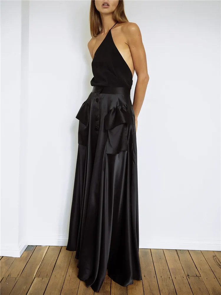 Backless One Shoulder Top Sexy Asymetrical T-shirt Halter Tops Slim Elegant Black Summer Women Party Vest High Quality Female
Backless One Shoulder Top Sexy Asymetrical T-shirt Halter Tops Slim Elegant Black Summer Women Party Vest High Quality Female