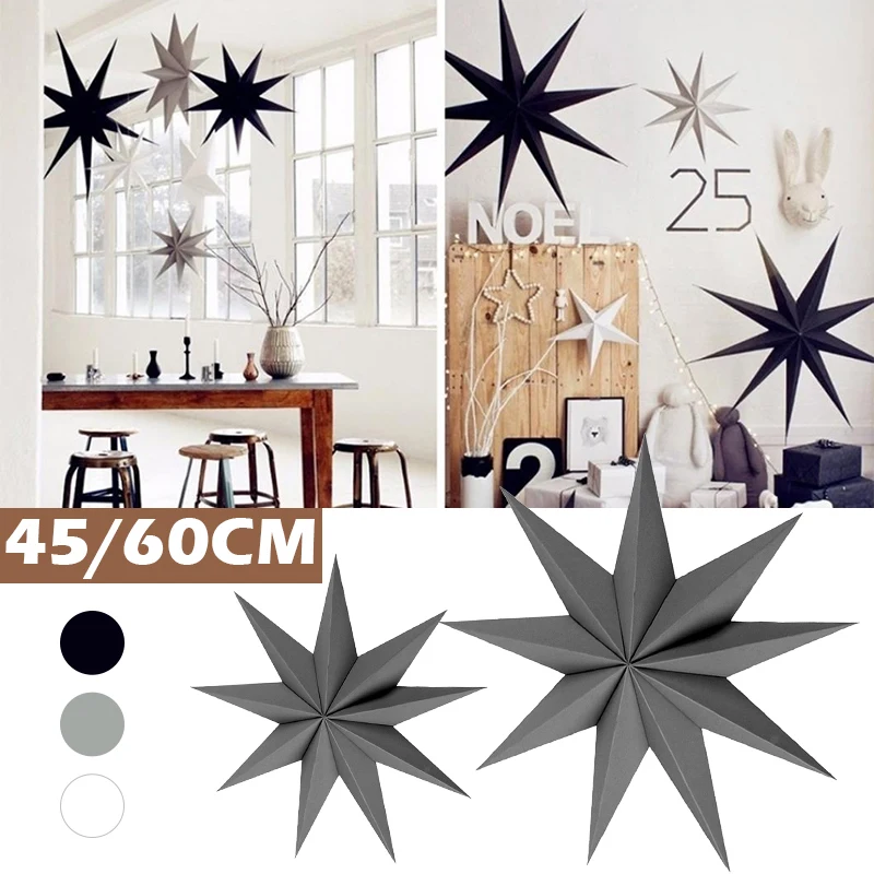 45/60cm3D 9 Angles Stars Paper Star for Holiday Wedding Party Holloween Home Hanging Decor Hand Craft Black White
45/60cm3D 9 Angles Stars Paper Star for Holiday Wedding Party Holloween Home Hanging Decor Hand Craft Black White