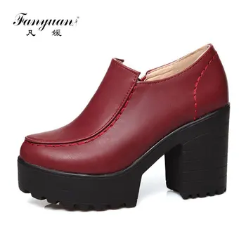 Fanyuan Fashion Zipper Shallow pumps Spring solid Platform Casual shoes Classics Non-slip Thick bottom high Heels Women's shoes
Fanyuan Fashion Zipper Shallow pumps Spring solid Platform Casual shoes Classics Non-slip Thick bottom high Heels Women's shoes