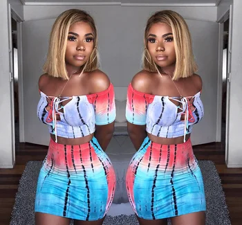 5 Colors Sexy 2 Piece Outfits Printed Lace up Crop Top and Skirt Set 2018 Casual Summer Tracksuit
5 Colors Sexy 2 Piece Outfits Printed Lace up Crop Top and Skirt Set 2018 Casual Summer Tracksuit