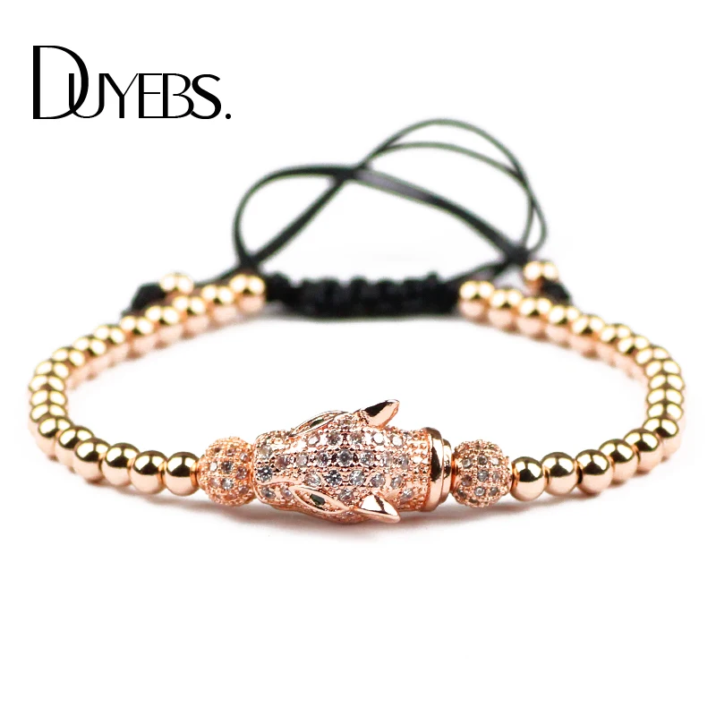 DUYEBS Leopard Charm Bracelet Men 6/4mm Copper Bead Pave CZ Lucky Braided Rope Rose Gold Color Women Bangle Fashion Jewelry Gift
DUYEBS Leopard Charm Bracelet Men 6/4mm Copper Bead Pave CZ Lucky Braided Rope Rose Gold Color Women Bangle Fashion Jewelry Gift