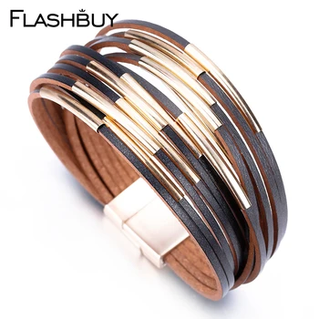 Flashbuy 3 Color Multilayer Casing Bracelet For Women Fashion Jewelry Leather Alloy Charm Round Wrap Bracelets Gift Accessories
Flashbuy 3 Color Multilayer Casing Bracelet For Women Fashion Jewelry Leather Alloy Charm Round Wrap Bracelets Gift Accessories