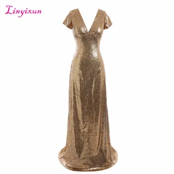 Linyixun Real Photo Champagne Long Bridesmaid Dresses 2017 Sequined V Neck Floor Length Bridesmaid Dress Wedding Party Dress
Linyixun Real Photo Champagne Long Bridesmaid Dresses 2017 Sequined V Neck Floor Length Bridesmaid Dress Wedding Party Dress