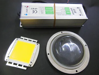 

200W High Power Super Bright 3200-3500K LED Light Lamp 45Mil Chips+200w waterproof drivers+200w led lens