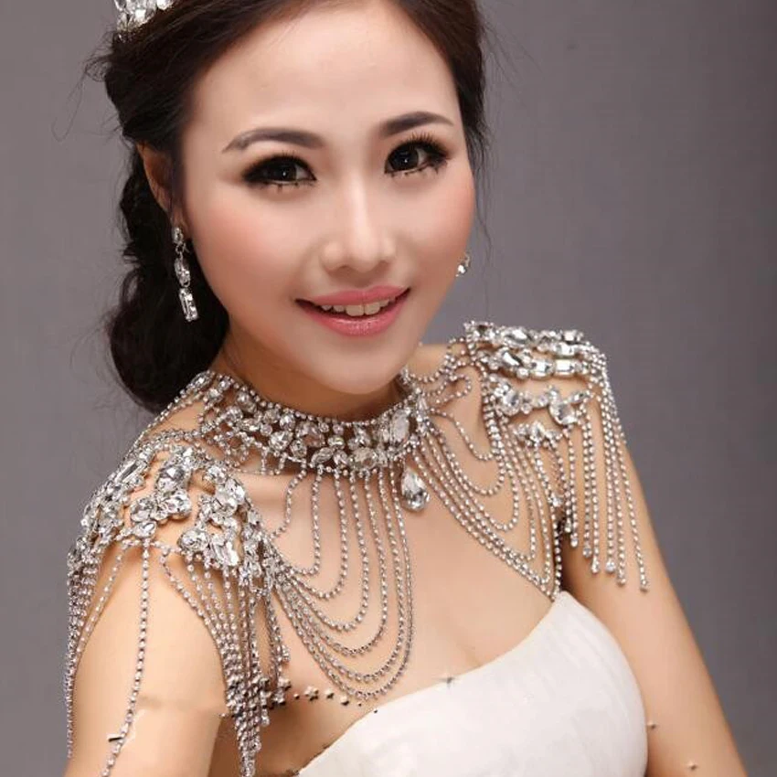 Fashion Rhinestone Crystal Luxury Handmade Wedding Shoulder Necklace Female Pageant Prom Jewelry Necklace Chain Accessory Cheap
Fashion Rhinestone Crystal Luxury Handmade Wedding Shoulder Necklace Female Pageant Prom Jewelry Necklace Chain Accessory Cheap