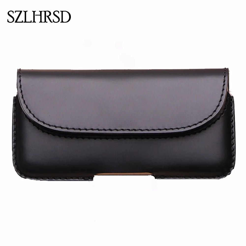 SZLHRSD Black Men Belt Clip Genuine Leather Pouch Waist Bag Phone Cover for Blackview BV8000 Pro 5inch Cases Cell Accessory | Мобильные