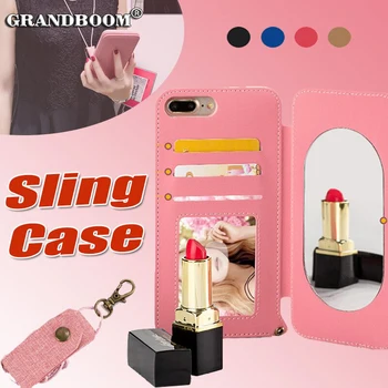 100pcs Lanyard Mirror Leather Card Slots Wallet Flip Case For iPhone XS Max XR X 8 7 Plus 6 6S Lady Make Up Coque Stand Cover
100pcs Lanyard Mirror Leather Card Slots Wallet Flip Case For iPhone XS Max XR X 8 7 Plus 6 6S Lady Make Up Coque Stand Cover