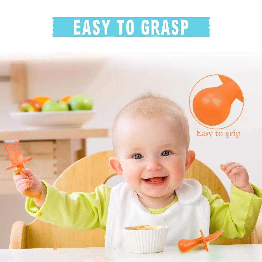 Baby Spoon Fork Self Feeding Utensils First Training Baby Eating Supplies BPA Free, Baby Led Weaning for 6+ Month Baby Toddler
Baby Spoon Fork Self Feeding Utensils First Training Baby Eating Supplies BPA Free, Baby Led Weaning for 6+ Month Baby Toddler