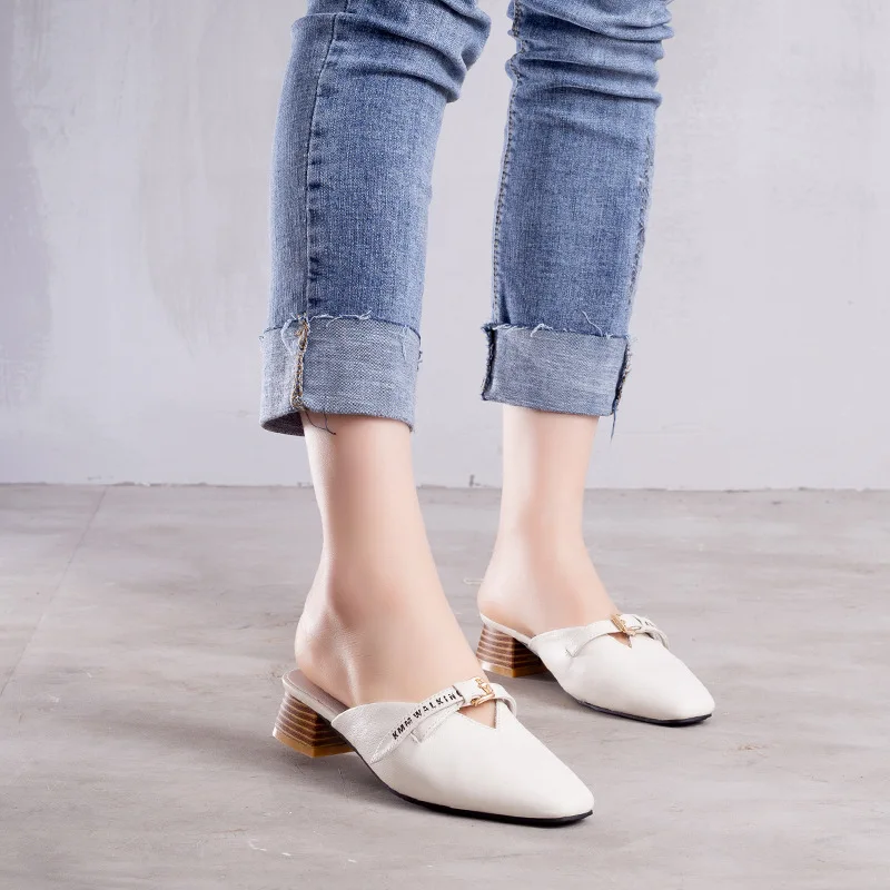 women leather slippers 3.5 cm high mules 2019 summer shoes ladies retro slippers handmade women slippers
women leather slippers 3.5 cm high mules 2019 summer shoes ladies retro slippers handmade women slippers