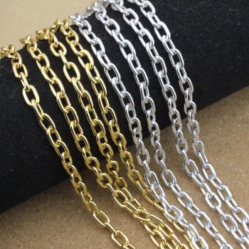 5 Meters/lot 5*8*1mm Silver /Gold Jewelry Bulk Aluminum Chain For Necklace Jewelry Making DIY Material Findings F1646
5 Meters/lot 5*8*1mm Silver /Gold Jewelry Bulk Aluminum Chain For Necklace Jewelry Making DIY Material Findings F1646
