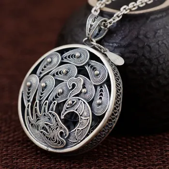 FNJ 925 Silver Round Pendant New Fashion Peacock Flower 100% Pure S990 Solid Thai Silver Pendants for Women Men Jewelry Making
FNJ 925 Silver Round Pendant New Fashion Peacock Flower 100% Pure S990 Solid Thai Silver Pendants for Women Men Jewelry Making