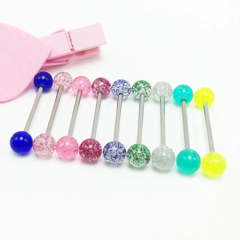 9pcs/set women's beautiful tongue rings piercing tongue bars stainless steel candy color glitters 1.4x16x6mm mixed colors sexy
9pcs/set women's beautiful tongue rings piercing tongue bars stainless steel candy color glitters 1.4x16x6mm mixed colors sexy