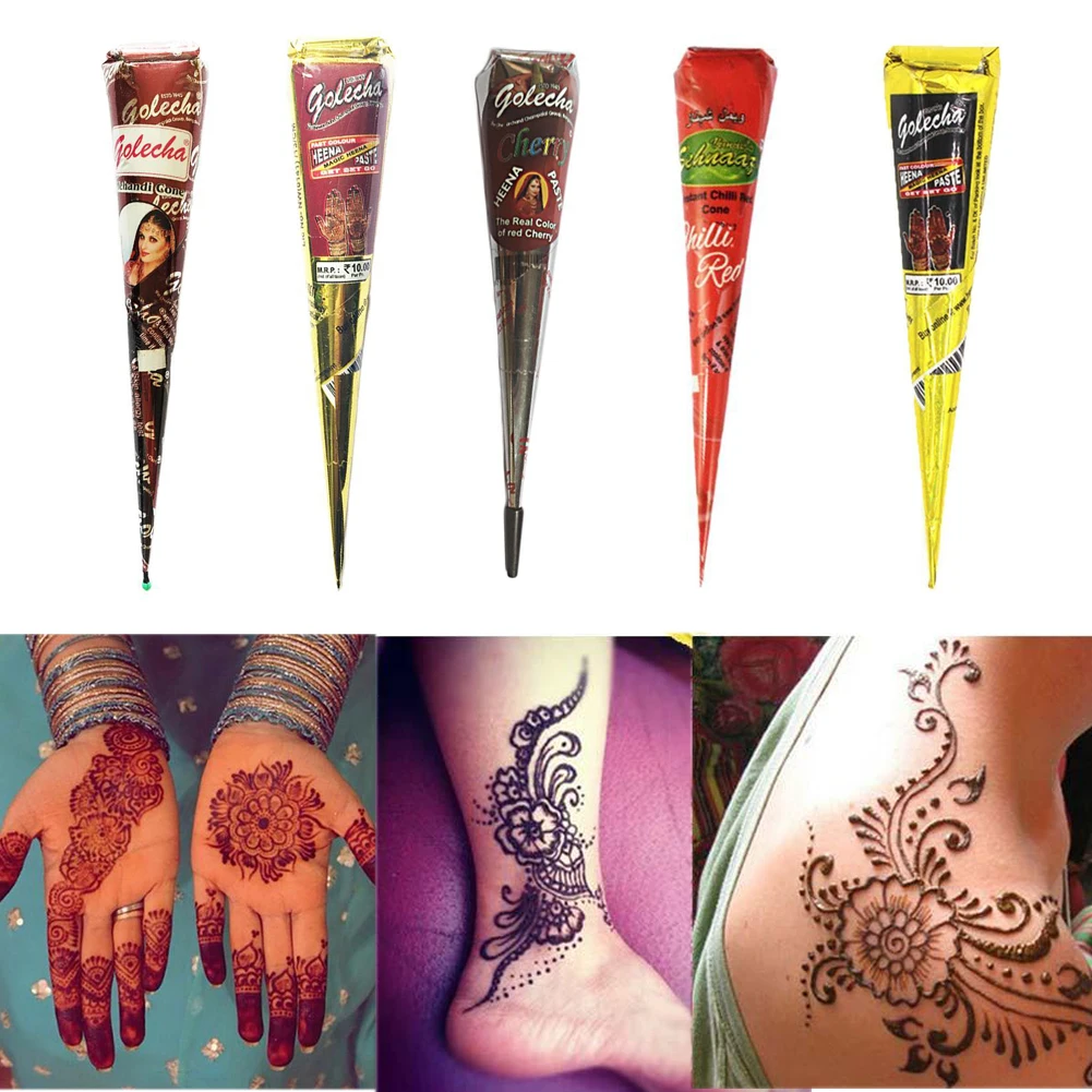 Водостойкая индийская хна паста временная краска для татуажа арт крем конус