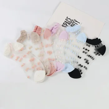 DONG AI Breathable Ultra Thin Socks Summer Women Transparent Lace Silk Crystal Bow Flower Mesh Elastic Short Sock Girl Sox
DONG AI Breathable Ultra Thin Socks Summer Women Transparent Lace Silk Crystal Bow Flower Mesh Elastic Short Sock Girl Sox