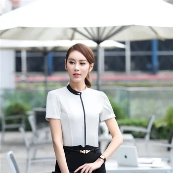Summer Chiffon Blouses Shirt Short Sleeve Formal OL Styles Ladies Blouse Female Tops Work Wear Uniform Styles Clothes Blusa 
Summer Chiffon Blouses Shirt Short Sleeve Formal OL Styles Ladies Blouse Female Tops Work Wear Uniform Styles Clothes Blusa